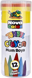 Nova Color Tombul Mum Boya 12 Renk Metal Tüp