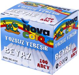 Nova Color Tozsuz Tebeşir Beyaz 100'lü