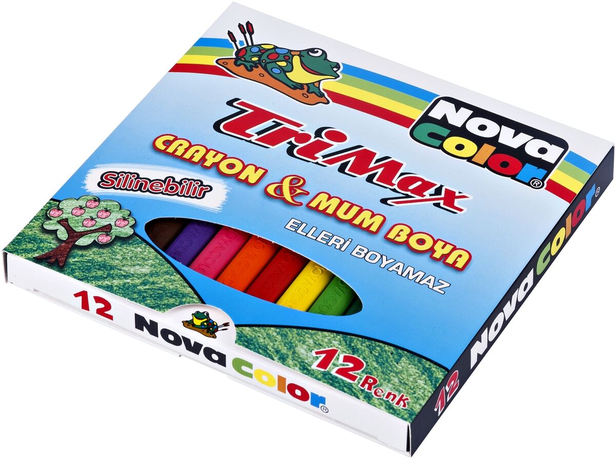 Nova Color Trimax Üçgen Crayon Mum Boya 12 Renk