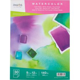 Pagos Cold Press Soğuk Baskı Sulu Boya Defteri 300 gr. 23x31 cm. 30 yaprak - 1