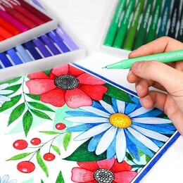 Pagos Dual Brush Marker Pen Çift Uçlu Fırça Uçlu Kalem Seti 120 Renk - 4