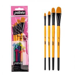 Pebeo 4'lü Kedi Dili Fırça Seti (1/4,3/8,1/2,5/8) SET-11 - 1