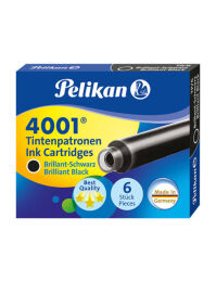 Pelikan 4001 Kısa Dolma Kalem Kartuşu 6'lı SİYAH - 1