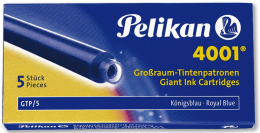 Pelikan 4001 Uzun Dolma Kalem Kartuşu 5'li Kutu MAVİ - 1