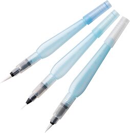 Pentel Aquash Brush Su Hazneli Fiber Uçlu Fırça Seti 3 BOY - 2