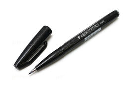 Pentel Fude Touch Brush Sign Pen Fırça Uçlu Kalem BLACK - 1