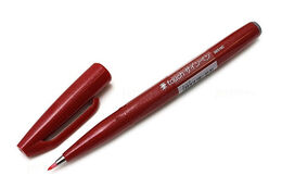 Pentel Fude Touch Brush Sign Pen Fırça Uçlu Kalem RED - 1