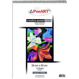 Ponart Creative Pastel Block Pastel Boya Defteri 160 gr. 35x50 cm. Karışık Renkli 15 yaprak