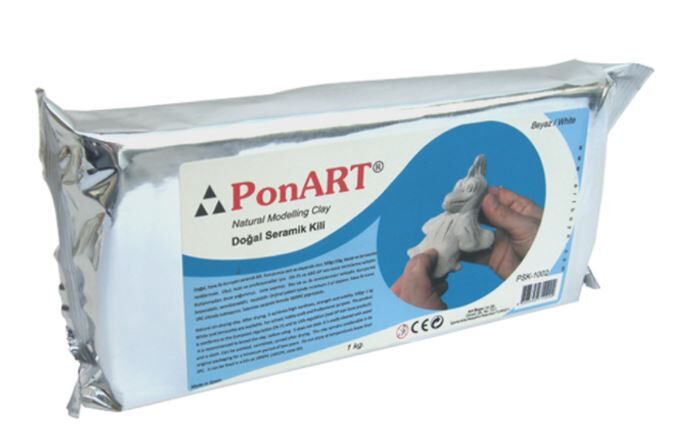 Ponart - Kosida Seramik Hamuru Kili 1000 Gr. Beyaz