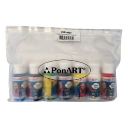 PonART School Paint Çok Amaçlı Okul Boyası Seti 7 Renk x 50 ml. - Ponart