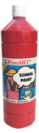 Ponart School Paint Tempera Boya 1000 ml. PSP-2207 A.KIRMIZI