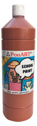 Ponart School Paint Tempera Boya 1000 ml. PSP-2218 A.KAHVE
