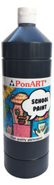 Ponart School Paint Tempera Boya 1000 ml. PSP-2260 SİYAH - 1