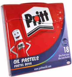 Pritt Pastel Boya 18 Renk Plastik Çantalı