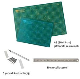 Profesyonel Hobi Kesim Matı Seti A3 (Cutting Mat Seti)