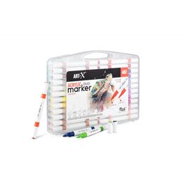 Rich Art-X Acrylic Duo Marker Çift Uçlu Su Bazlı Akrilik Boyama Markörü Seti 48 RENK - 1