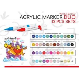 Rich Art-X Acrylic Duo Marker Çift Uçlu Su Bazlı Akrilik Boyama Markörü Seti 12 Renk Clay Series - 2