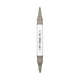 Rich Art-X Acrylic Duo Marker Çift Uçlu Su Bazlı Boyama Markörü No:130 Taş Gri - 1