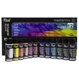 Rich Mastermix Akrilik Boya Seti 12 Renk x 60 cc. TEMEL RENKLER - 1