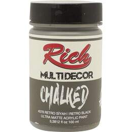 Rich Multi Decor Chalked Akrilik Boya 100 cc. 4578 RETRO SİYAH - 1