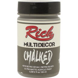 Rich Multi Decor Chalked Akrilik Boya 100 cc. 4578 RETRO SİYAH - 1