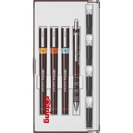 Rotring Isograph Rapido Kalemi Seti Junior Set (0.2-0.4-0.6 mm.) + 0.5 Tikky Versatil Kalem - Thumbnail