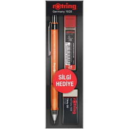 Rotring Visuclick Versatil Kalem + Min + Silgi Okul Seti 0.7 mm TURUNCU - 1