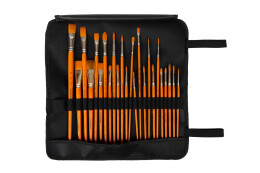 Rulo Fırça Cüzdanı / Çantası 35x35 cm. SİYAH (Uzun Fırçalık) - BBack