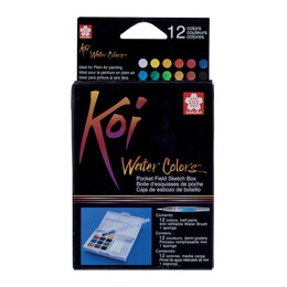 Sakura Koi Tablet Sulu Boya Seti 12 Renk Su Hazneli Fırça Hediyeli - Thumbnail
