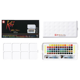 Sakura Koi Tablet Sulu Boya Seti 72 Renk Studio Set + 2 Adet Su Hazneli Fırça Hediyeli - Thumbnail