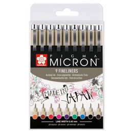 Sakura Pigma Micron 9 Fineliners 0.5 Çizim Kalemi Seti 9 RENK - 1