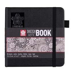 Sakura Sketchbook Sert Kapak Eskiz Çizim Defteri Ivory (Fildişi) Kağıt 140 gr. 12x12 cm. 80 yaprak - 1