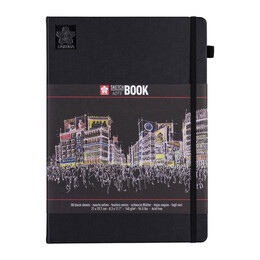 Sakura Sketchbook Sert Kapak Eskiz Çizim Defteri Siyah Kağıt 140 gr. 21x30 cm. 80 yaprak - 1