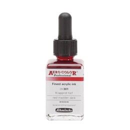 Schmincke Aero Color Akrilik Mürekkep 28 ml. 301 Red Madder Dark - 1