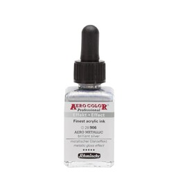 Schmincke Aero Color Akrilik Mürekkep 28 ml. 906 Aero Metallic Brilliant Silver - 1
