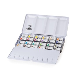 Schmincke Akademie Aquarell Taş Tablet Sulu Boya Seti Tam Tablet 24 Renk Metal Kutu - 2
