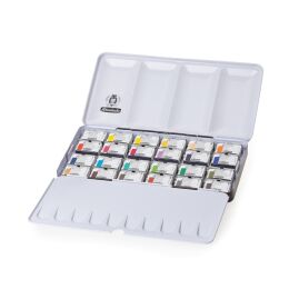 Schmincke Akademie Aquarell Taş Tablet Sulu Boya Seti Tam Tablet 24 Renk Metal Kutu - 2