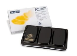 Schmincke Akademie Aquarell Taş Tablet Sulu Boya Seti Yarım Tablet 12 Renk Metal Kutu - 1