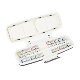 Schmincke Akademie Aquarell Taş Tablet Sulu Boya Seti Yarım Tablet 20 Renk Plastik Kutu - 1
