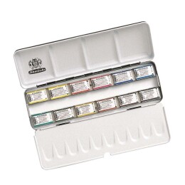 Schmincke Horadam Aquarell Taş Tablet Sulu Boya Seti Artist Seri Tam Tablet 12 Renk Metal Kutu - Schmincke