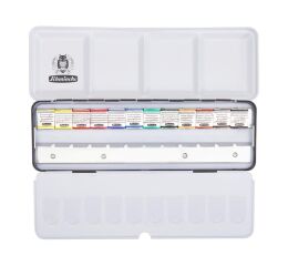 Schmincke Horadam Aquarell Taş Tablet Sulu Boya Seti Artist Seri Yarım Tablet 12 Renk Ekstra Boşluklu Metal Kutu - 1