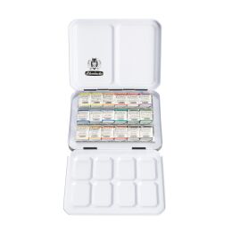 Schmincke Horadam Aquarell Taş Tablet Sulu Boya Seti Deri Kılıf ve Fırça Hediyeli Yarım Tablet 18 Renk - 3