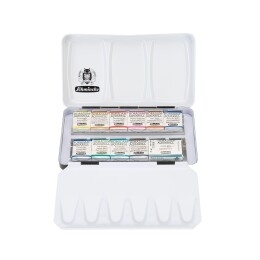 Schmincke Horadam Aquarell Taş Tablet Sulu Boya Seti Special Edition Cesc Ferre Temel Renkleri Yarım Tablet 11 Renk Metal Kutu - 3