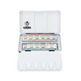 Schmincke Horadam Aquarell Taş Tablet Sulu Boya Seti Special Edition Cesc Ferre Temel Renkleri Yarım Tablet 11 Renk Metal Kutu - 3