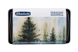 Schmincke Horadam Aquarell Taş Tablet Sulu Boya Seti Supergranulation Forest Yarım Tablet 5 Renk Metal Kutu - 1