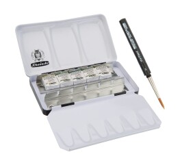 Schmincke Horadam Aquarell Taş Tablet Sulu Boya Seti Supergranulation Forest Yarım Tablet 5 Renk Metal Kutu - 2