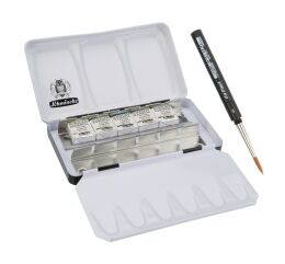 Schmincke Horadam Aquarell Taş Tablet Sulu Boya Seti Supergranulation Forest Yarım Tablet 5 Renk Metal Kutu - 2