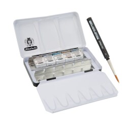 Schmincke Horadam Aquarell Taş Tablet Sulu Boya Seti Supergranulation Galaxy Yarım Tablet 5 Renk Metal Kutu - 2
