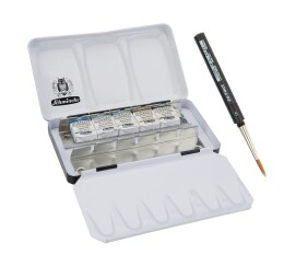 Schmincke Horadam Aquarell Taş Tablet Sulu Boya Seti Supergranulation Glacier Yarım Tablet 5 Renk Metal Kutu - 2