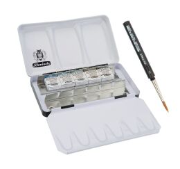 Schmincke Horadam Aquarell Taş Tablet Sulu Boya Seti Supergranulation Glacier Yarım Tablet 5 Renk Metal Kutu - 2